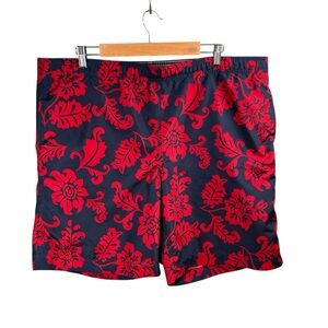 Lands' End Swim Trunks Sz Large Floral Mesh Lined Pockets Beach Resort‎ Vacation